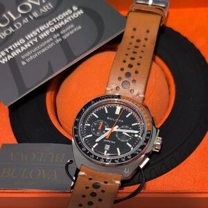 Bulova Black and Brown Men's Watch